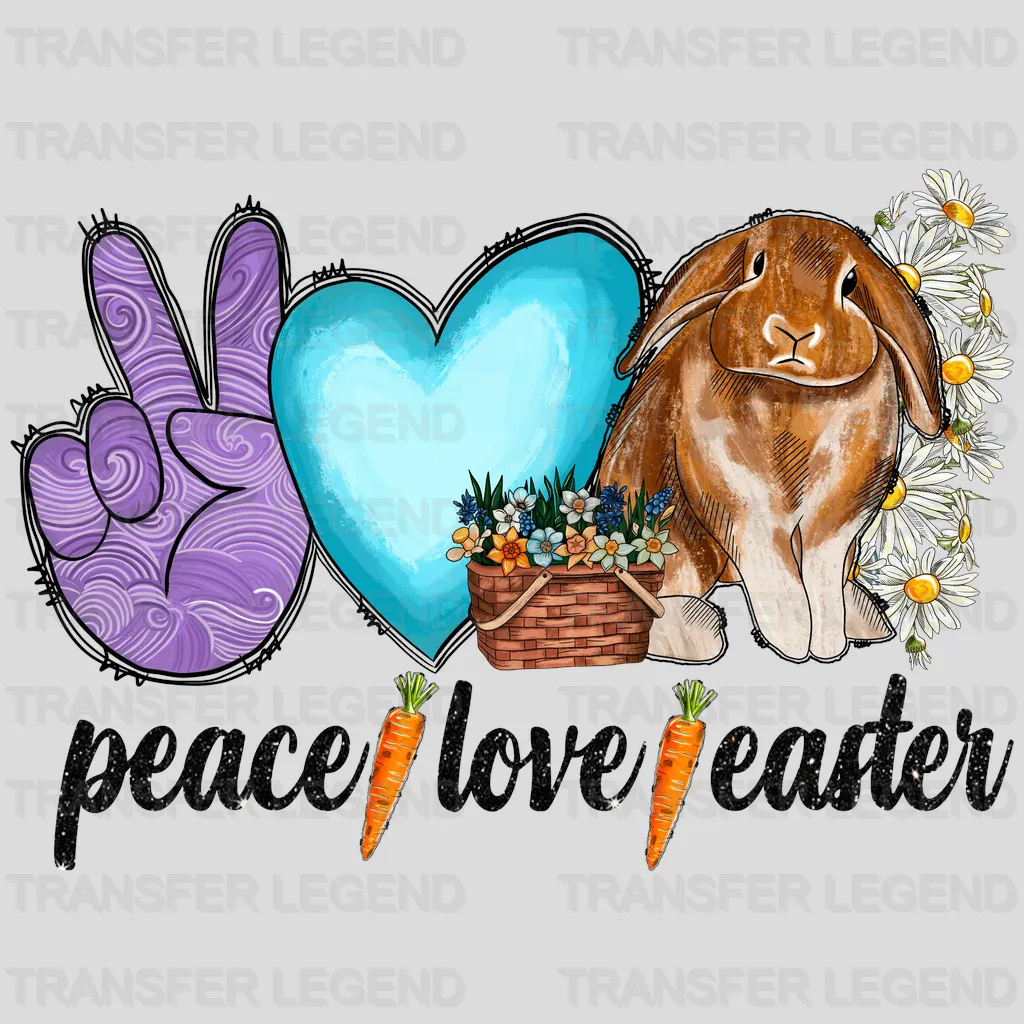 Peace Love Easter Bunny Design- DTF heat transfer - transferlegend