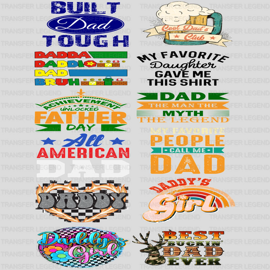 Father's Day - Premade Gang sheet - 12 PCS 10 INCH - transferlegend