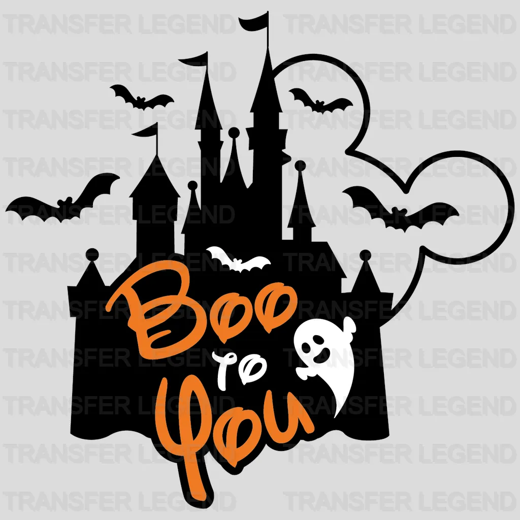 Halloween Disney Castle Boo To You Design - DTF heat transfer - transferlegend