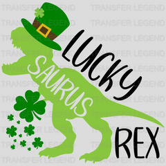 Lucky Saurus Rex St. Patrick's Day Design - DTF heat transfer - transferlegend