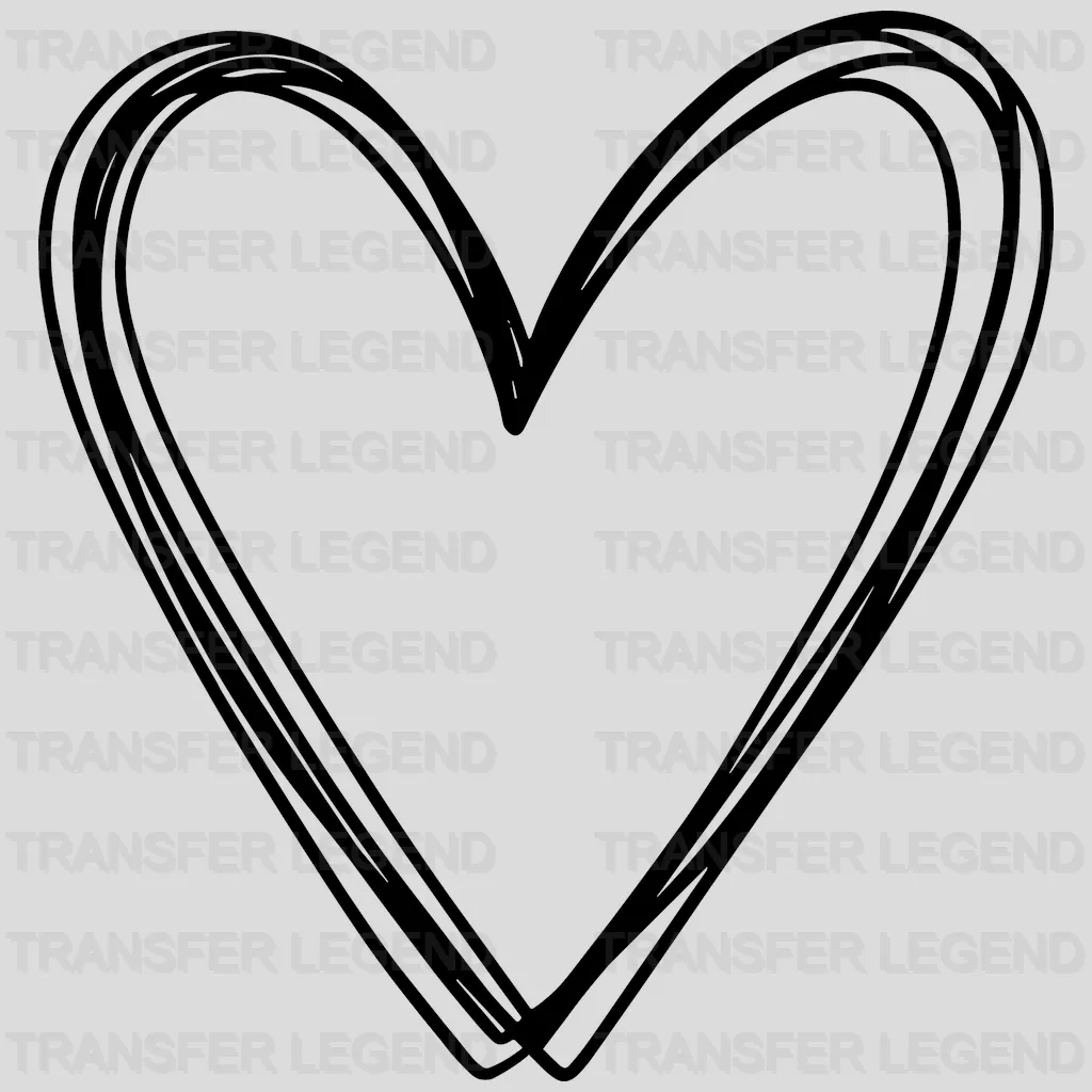 Hearts Black & White Valentine's Day Design - DTF heat transfer - transferlegend