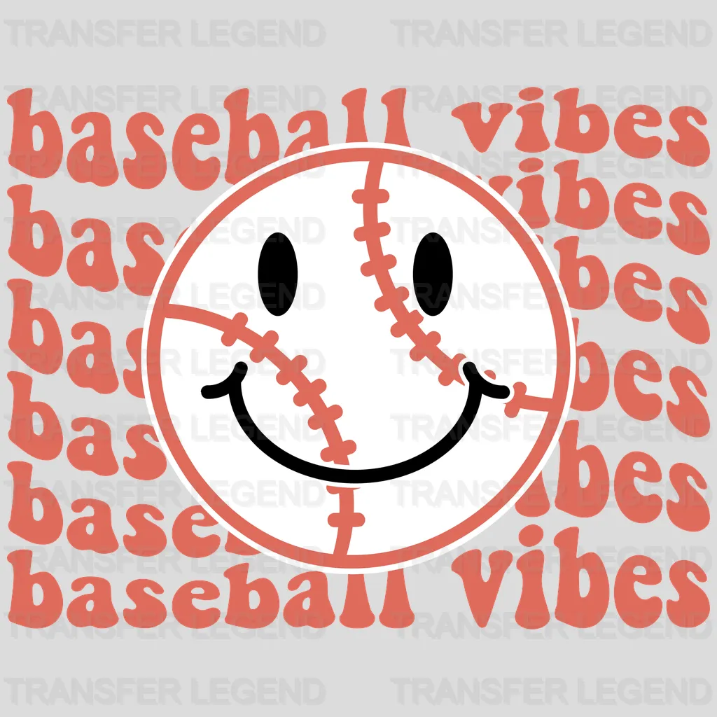 Baseball Vibes Circle DTF Transfer - transferlegend