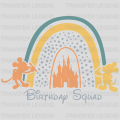 Birthday Squad Rainbow Castle Drawing Mickey Design - DTF heat transfer - transferlegend