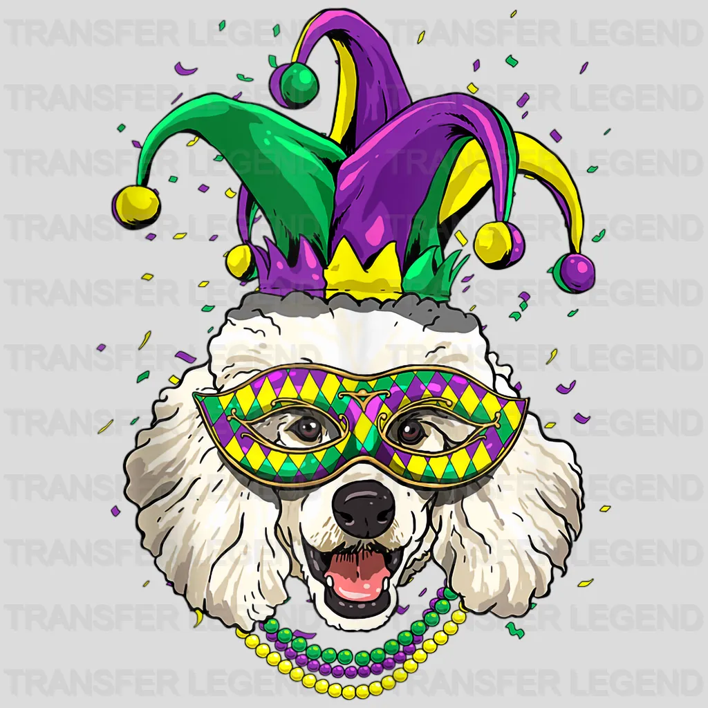 Dog Mardi Gras Design- Mardi Gras DTF heat transfer - transferlegend