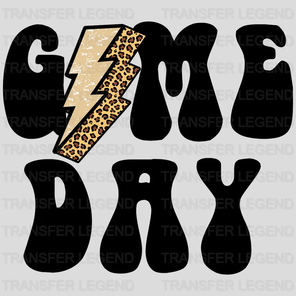 Football Game Day Lightning Leopard DTF Transfer - transferlegend