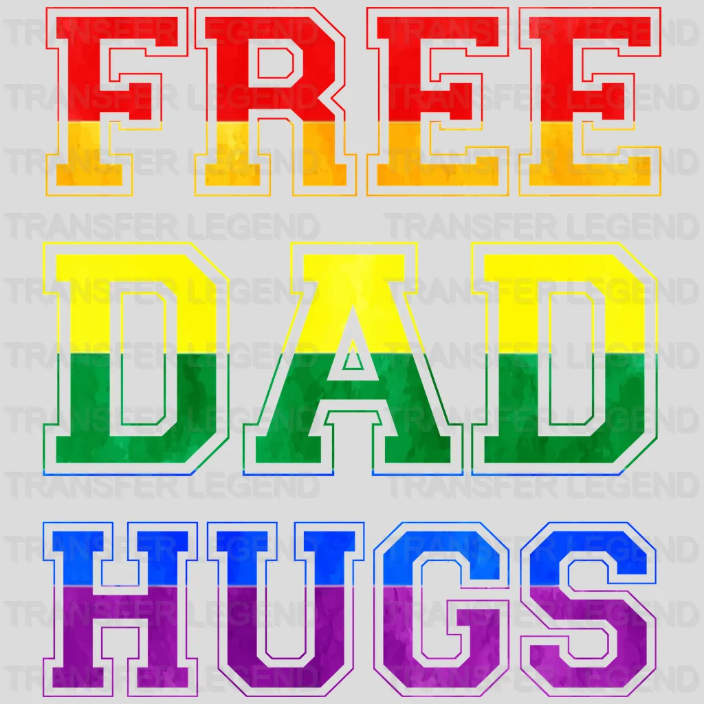 Free Dad Hugs LGBTI Design - DTF heat transfer - transferlegend