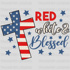 Red White & Blessed- Memorial Day DTF Transfer - transferlegend