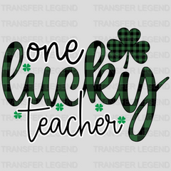 One Lucky Teacher  St. Patrick's Day Design - DTF heat transfer - transferlegend