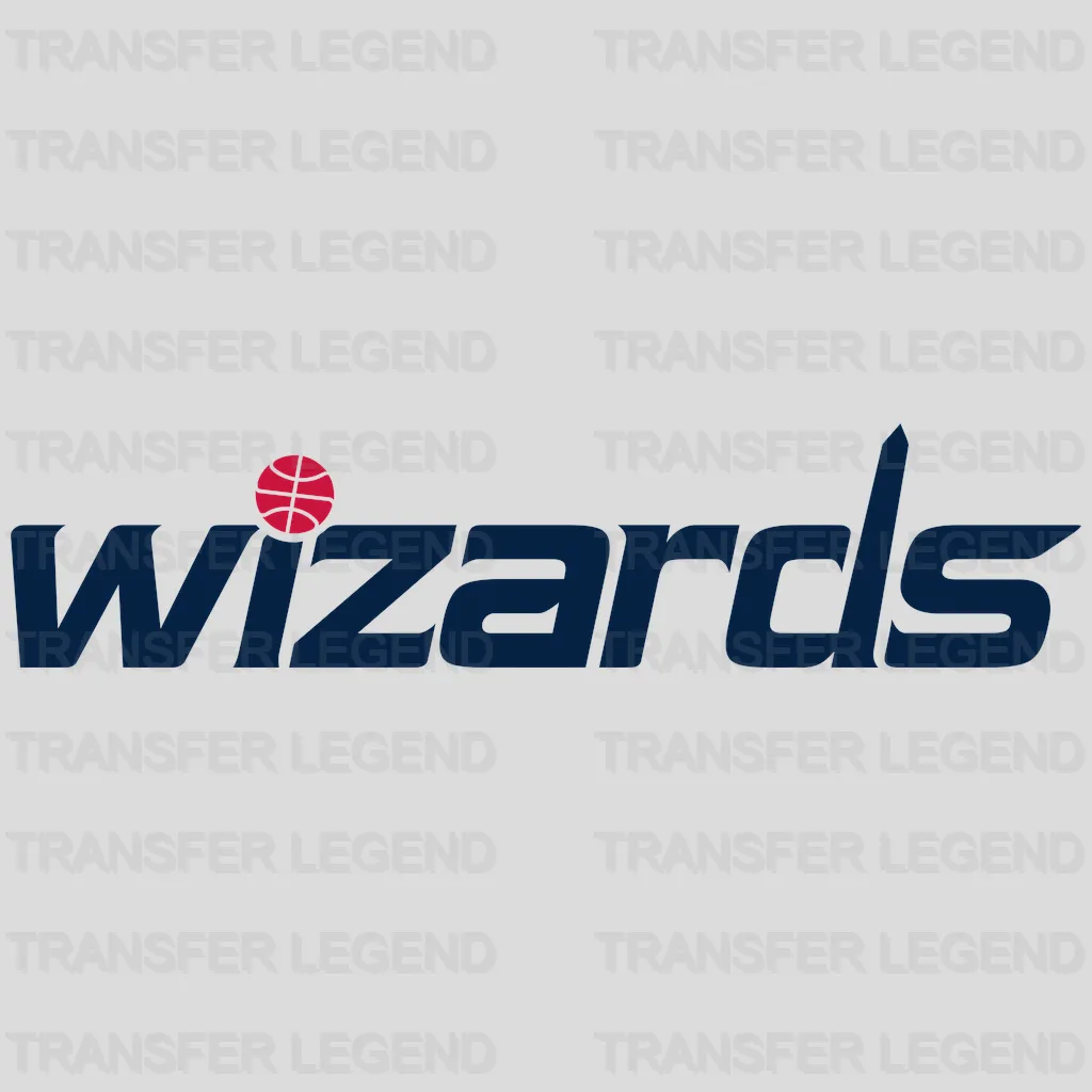 Washington Wizards Lowercase Wordmark with Basketball Dot NBA Design - DTF Heat Transfer