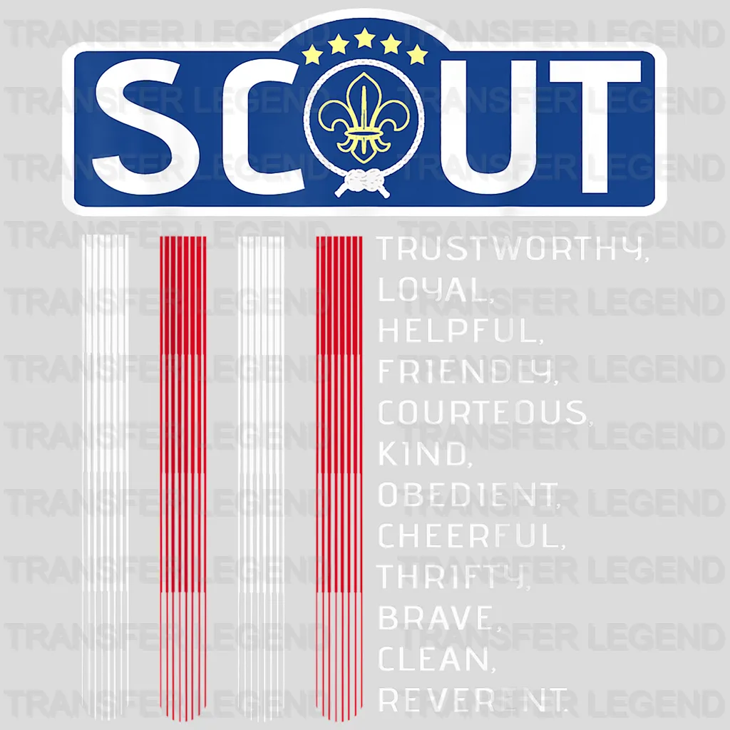 USA Scout - American Flag Scout Law Design - DTF heat transfer - transferlegend