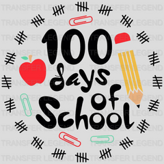 100 Days Of School Pencil Apple Design - DTF heat transfer - transferlegend