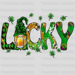 St. Patrick's Day Lucky Gnome Beer Design - DTF heat transfer - transferlegend