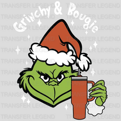 GRINCHY & BOUGIE Christmas Design, Christmas Design, Dtf Heat Transfer - transferlegend