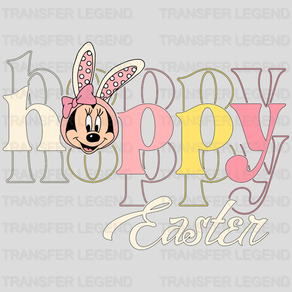 Happy Easter Minnie Bunny Ears Design- DTF heat transfer - transferlegend