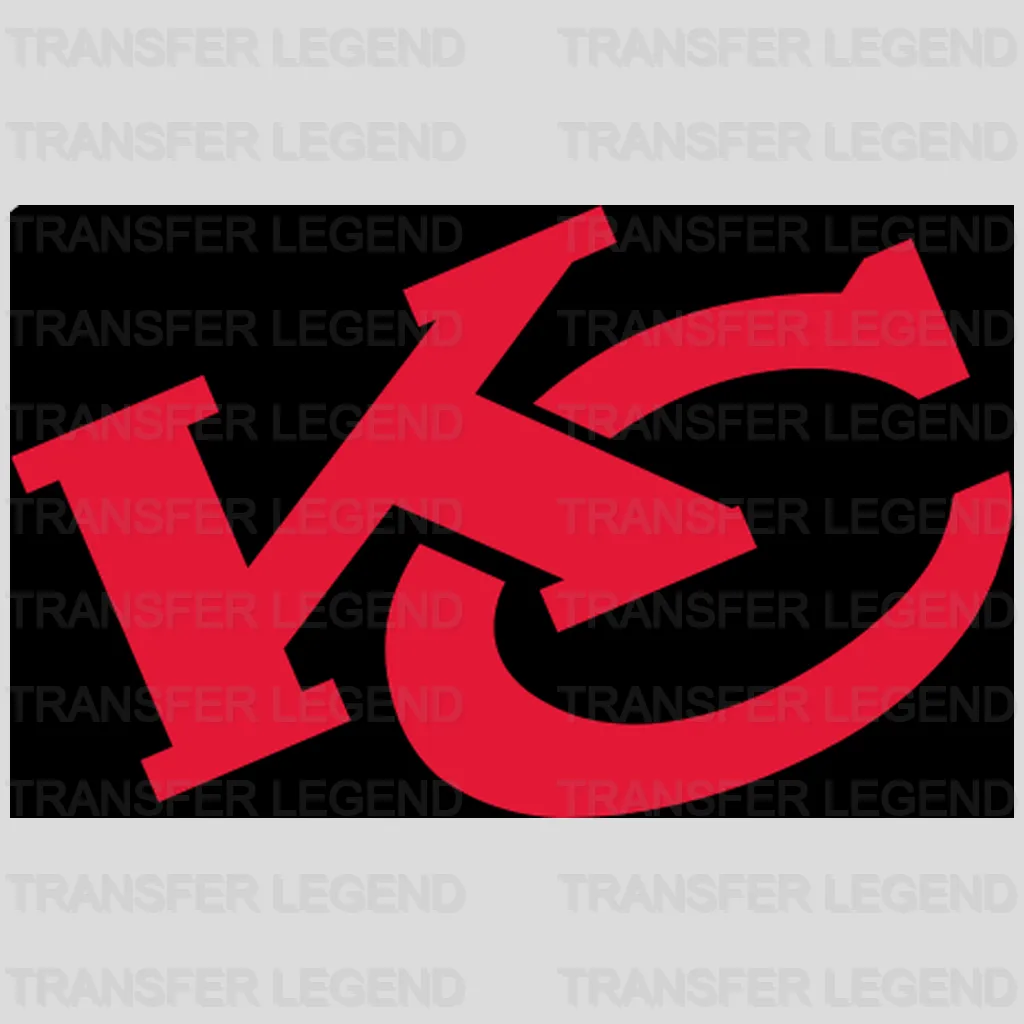 Kansas City Chiefs Interlocking KC Lettermark NFL Design - DTF Heat Transfer