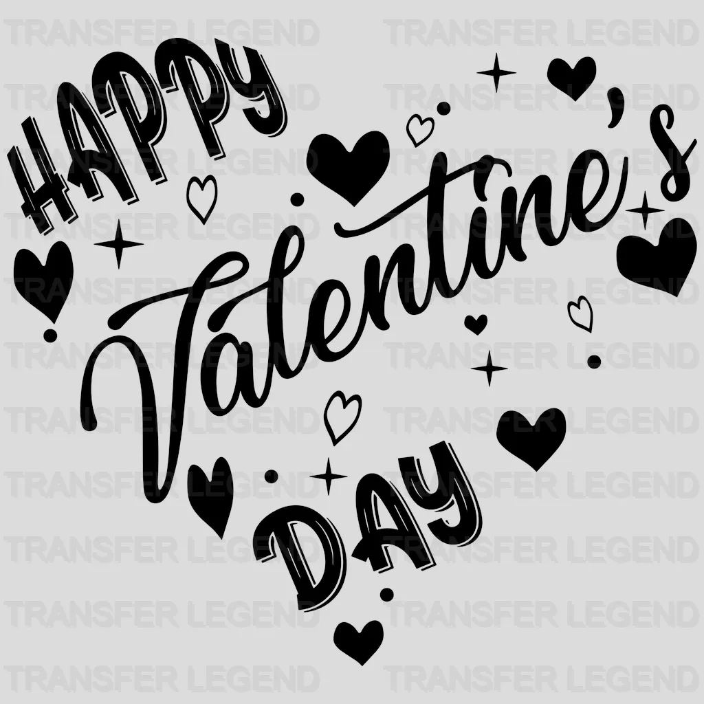 Happy Valentines Day Heart Valentine's Day Design - DTF heat transfer - transferlegend