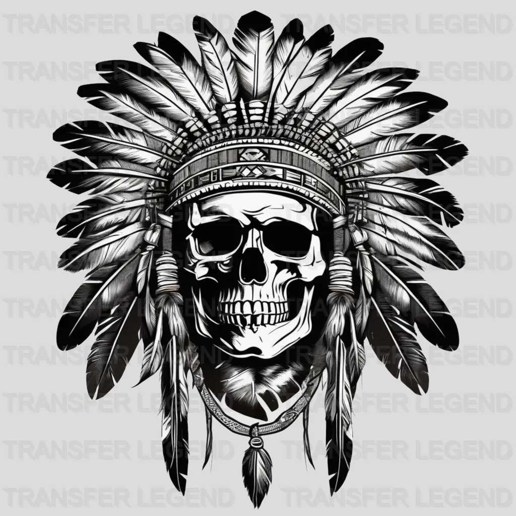 BLACK AND WHITE HALLOWEEN SKULL Design - DTF heat transfer - transferlegend