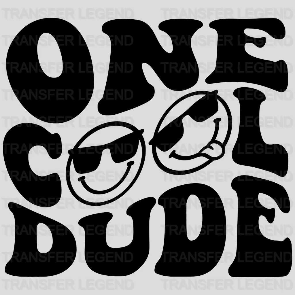 One Cool Dude - Birthday Family - Funny Toddler -  Design - DTF heat transfer - transferlegend