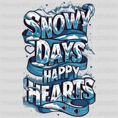 Happy Hearts Winter Design - DTF Heat Transfers - transferlegend