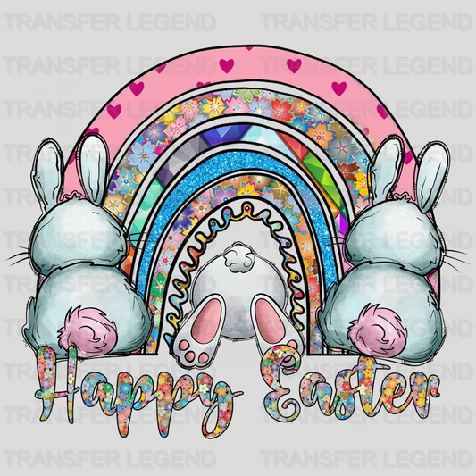 Happy Easter Rainbow Bunny Design - DTF heat transfer - transferlegend