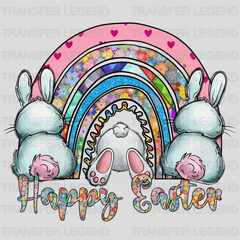 Happy Easter Rainbow Bunny Design - DTF heat transfer - transferlegend