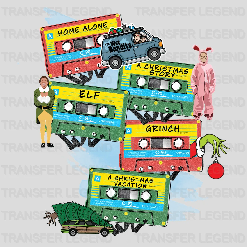 CASSETTES Christmas Design - DTF heat transfer - transferlegend