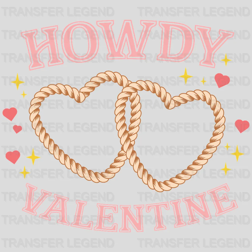 ROPE HEART HOWDY VALENTINE - DTF heat transfer - transferlegend