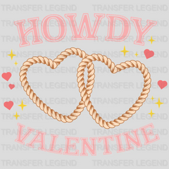 ROPE HEART HOWDY VALENTINE - DTF heat transfer - transferlegend