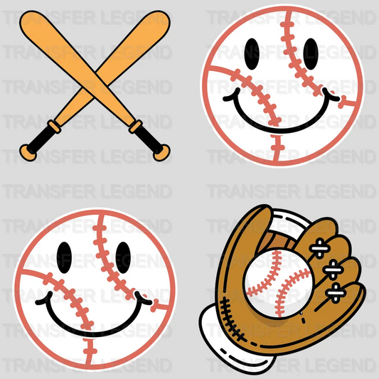 Smiley Baseball DTF Transfer - transferlegend