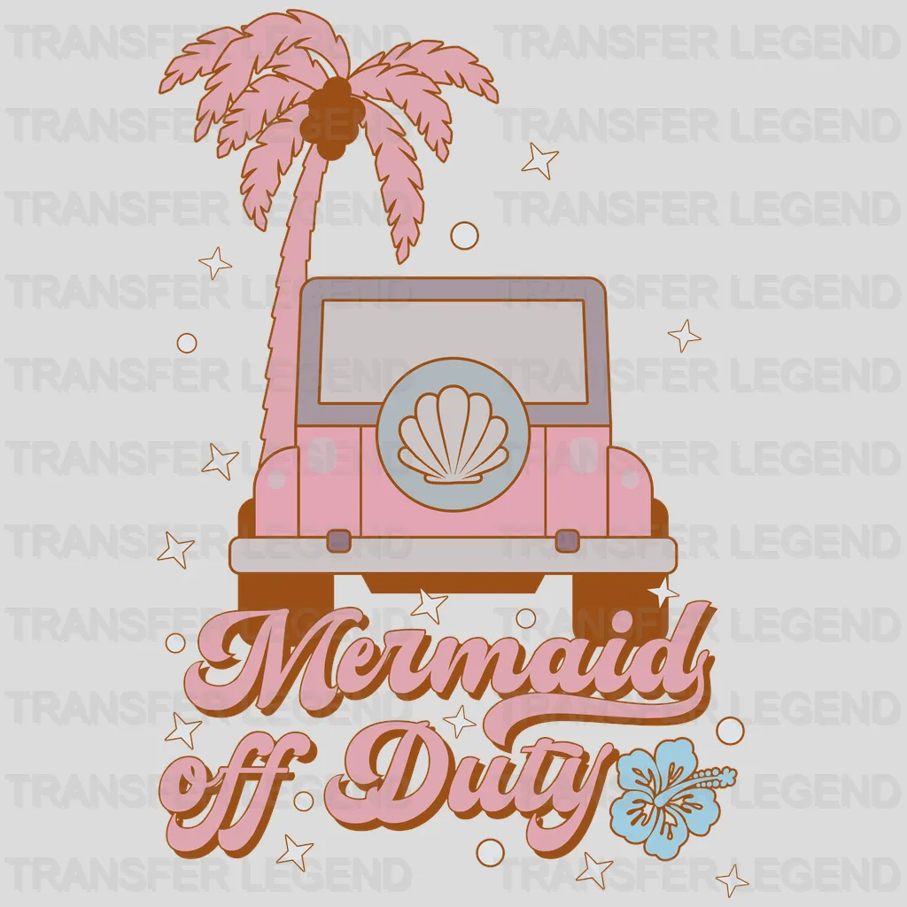 Mermaid Off Duty Jeep DTF Transfer - transferlegend