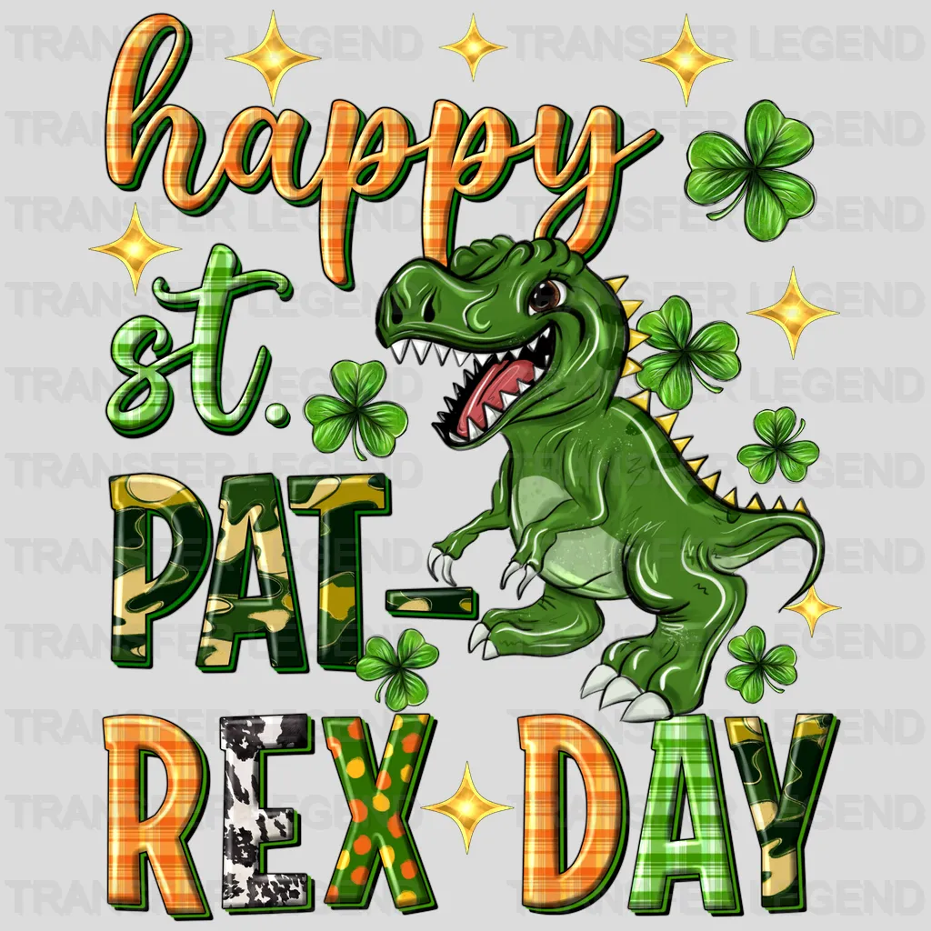 Happy St. Pat-Rex Day St. Patrick's Day Design - DTF heat transfer - transferlegend