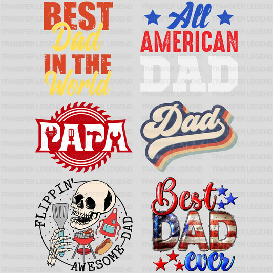 Father's Day -Premade Gang sheet - 6 PCS 10 INCH - transferlegend