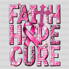 Faith Hope Cure Cancer Support Design - DTF heat transfer - transferlegend