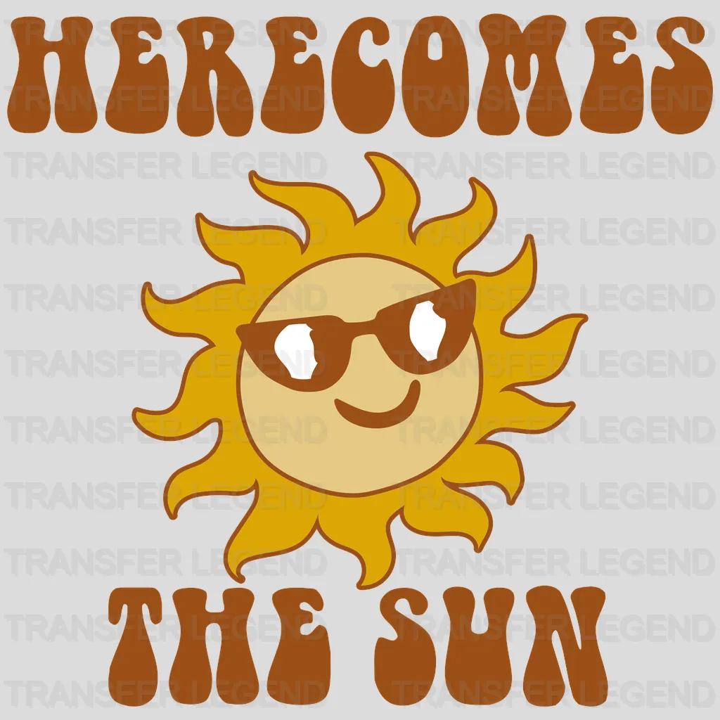 Here Comes The Sun Smiley Sun DTF Transfer - transferlegend