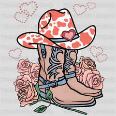 COWGIRL BOOTS AND ROSES - DTF heat transfer - transferlegend