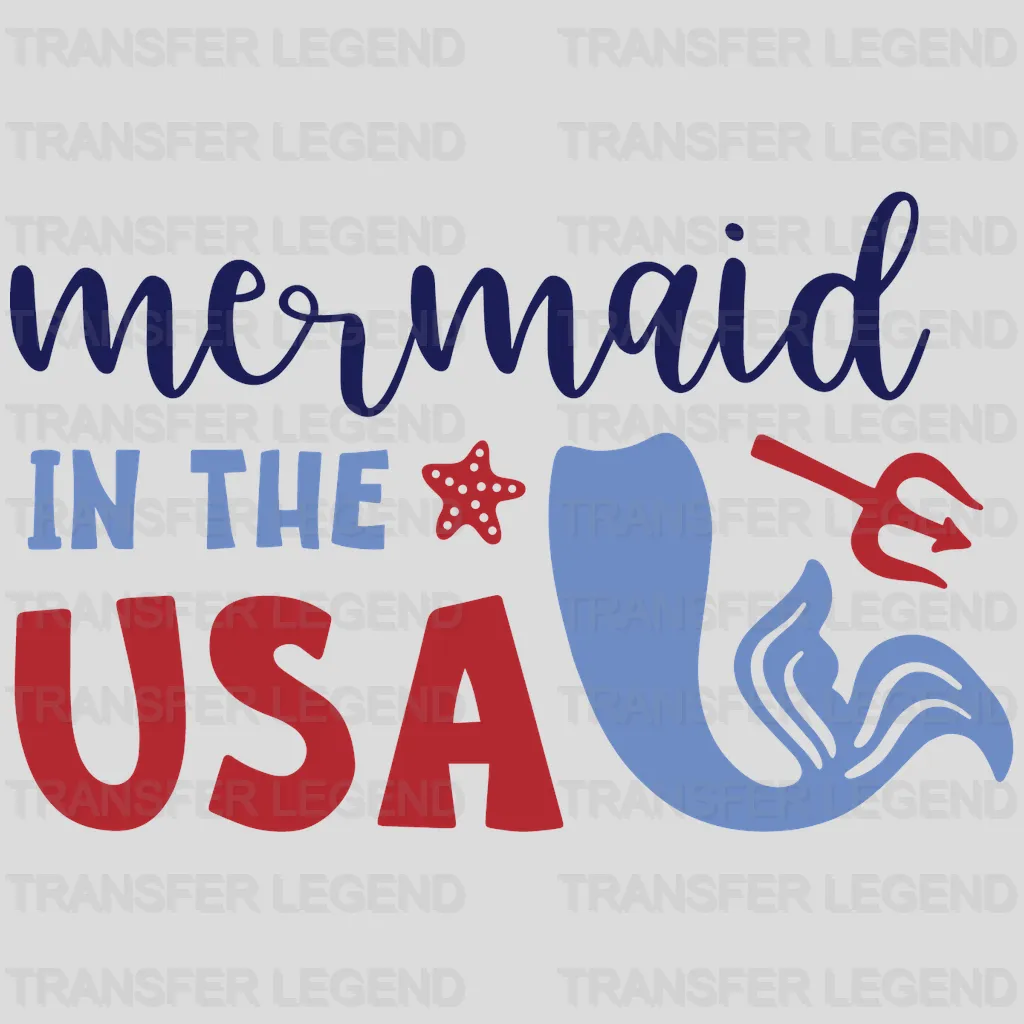 Mermaid in The USA DTF Transfer - transferlegend