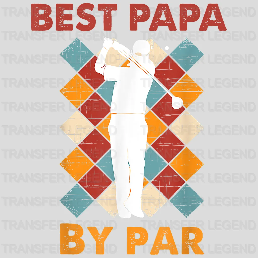 Vintage Best Dad By Par Funny Golf Design - DTF heat transfer - transferlegend