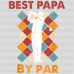 Vintage Best Dad By Par Funny Golf Design - DTF heat transfer - transferlegend