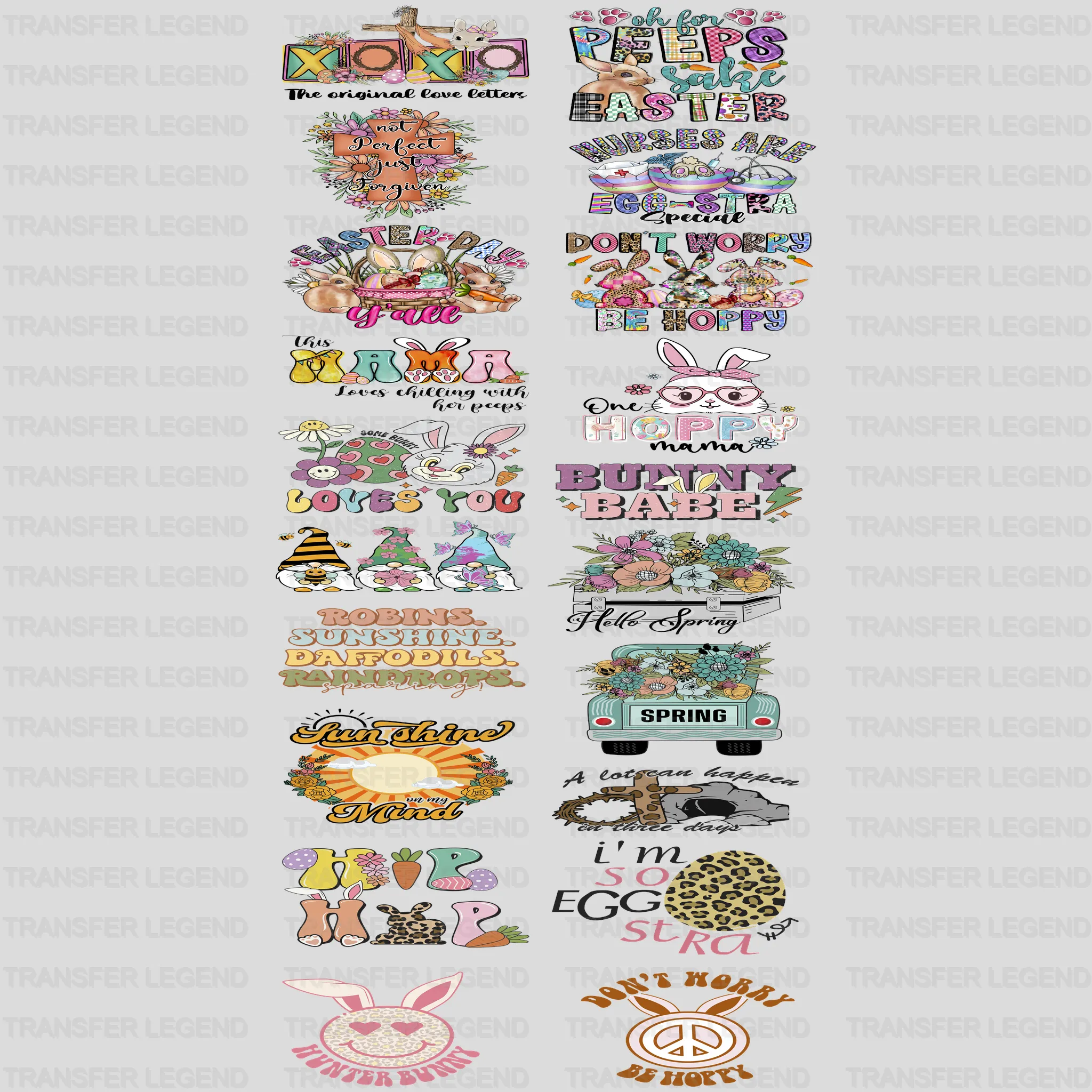 EASTER Premade Gang sheet - 20 PCS 10 INCH - transferlegend