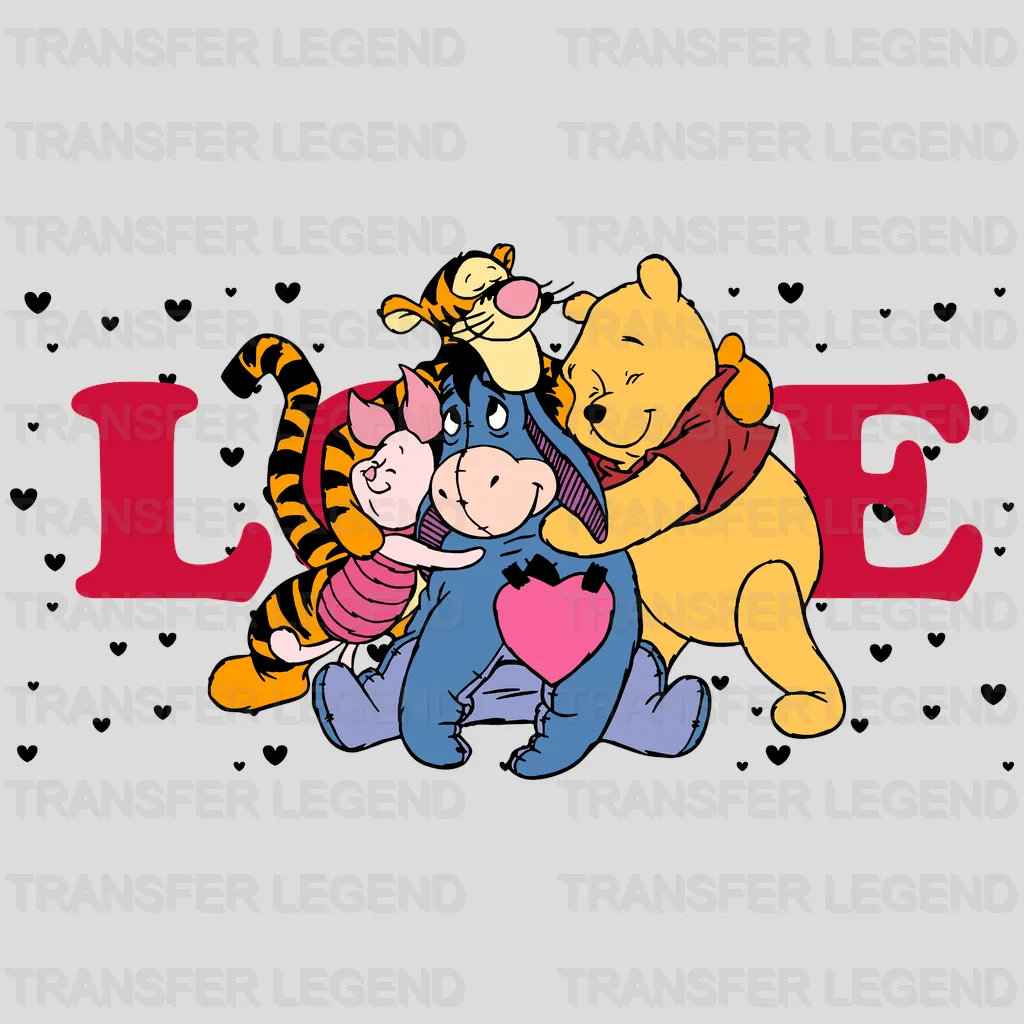 Big Love Pooh  Disney Designs - DTF Heat Transfers
