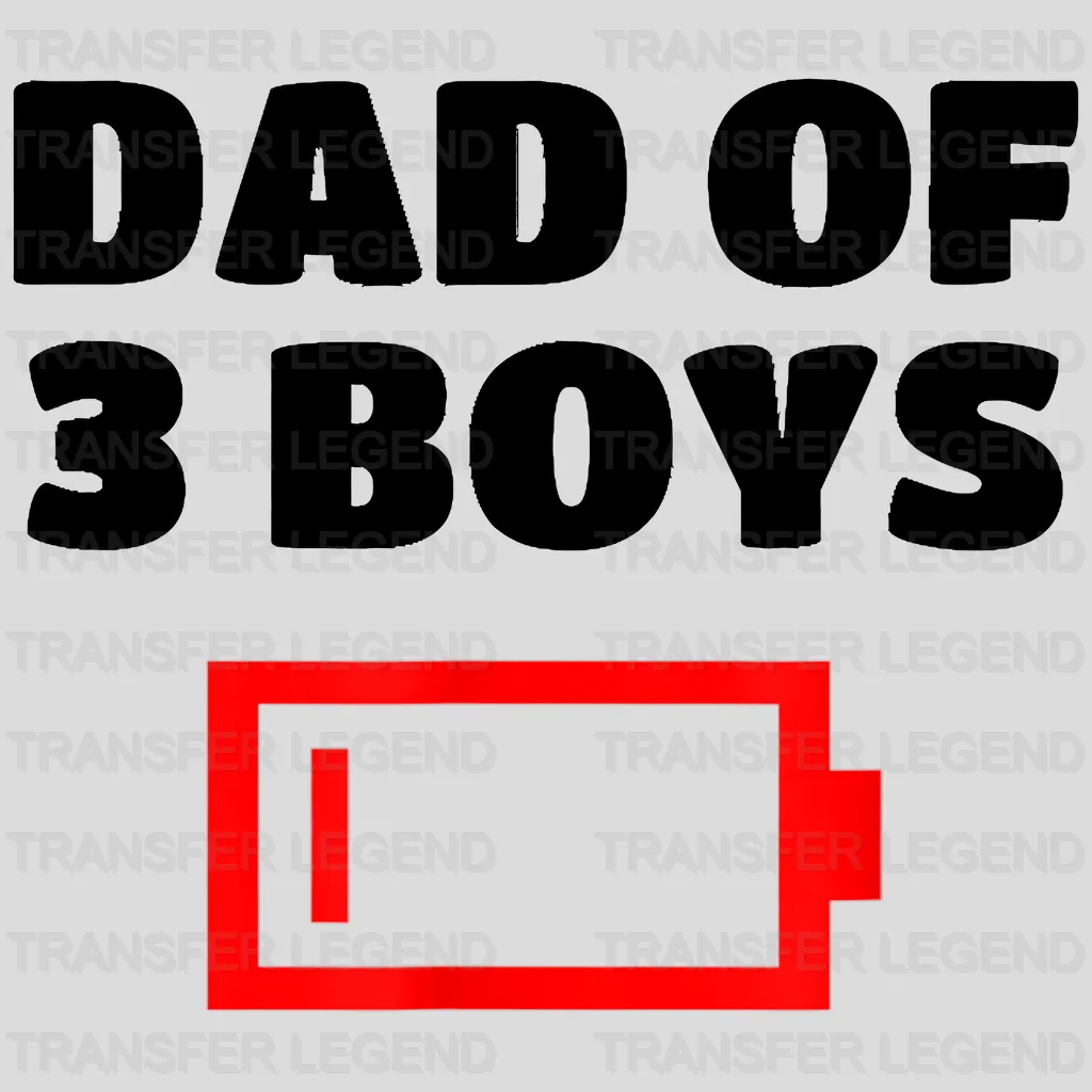 Dad Of 3 Boys Design - DTF heat transfer - transferlegend