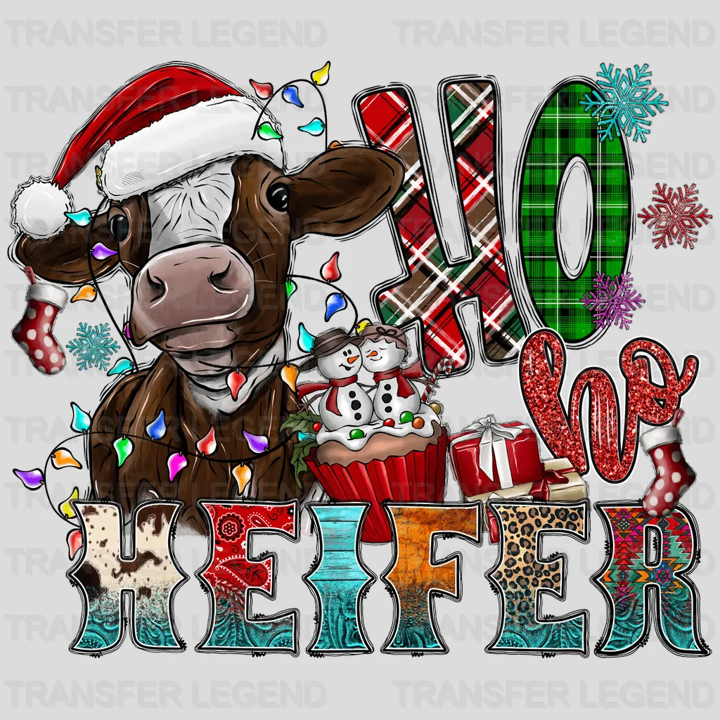 HO HO HEIFER Christmas Design - DTF heat transfer - transferlegend