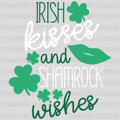 Irish Kisses And Shamrock Wishes St. Patrick's Day Design - DTF heat transfer - transferlegend