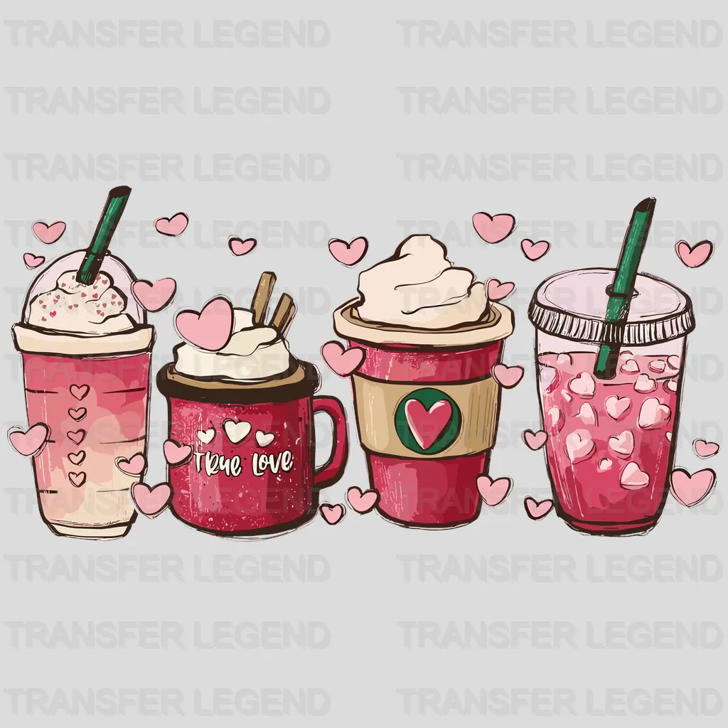 Coffee Love Valentine's Day Design - DTF heat transfer - transferlegend