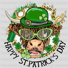 Cow Happy St. Patrick's Day Design - DTF heat transfer - transferlegend