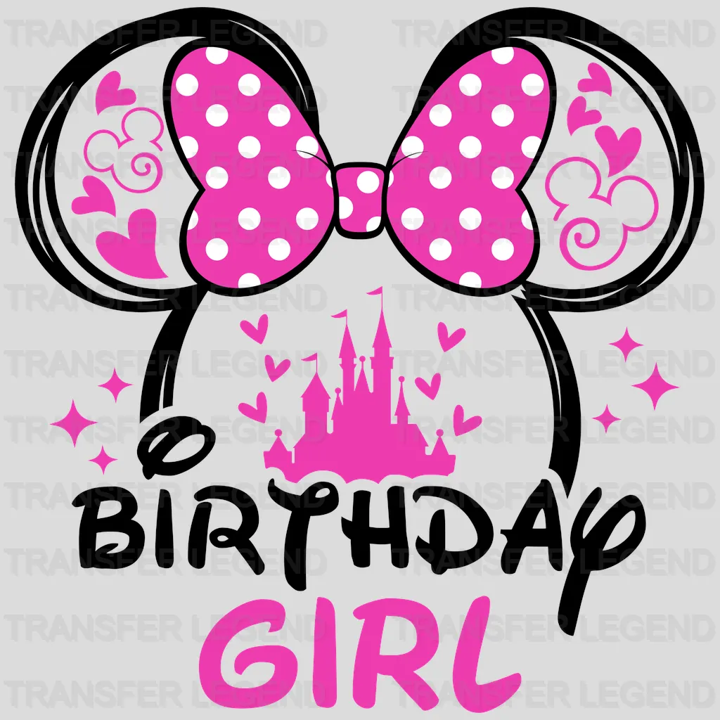 Birthday Girl Minnie Head Design - DTF heat transfer - transferlegend