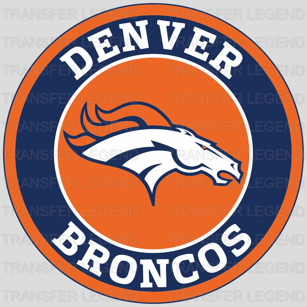 Denver Broncos Pin‑up Girl Sitting Illustration NFL Design - DTF Heat Transfer