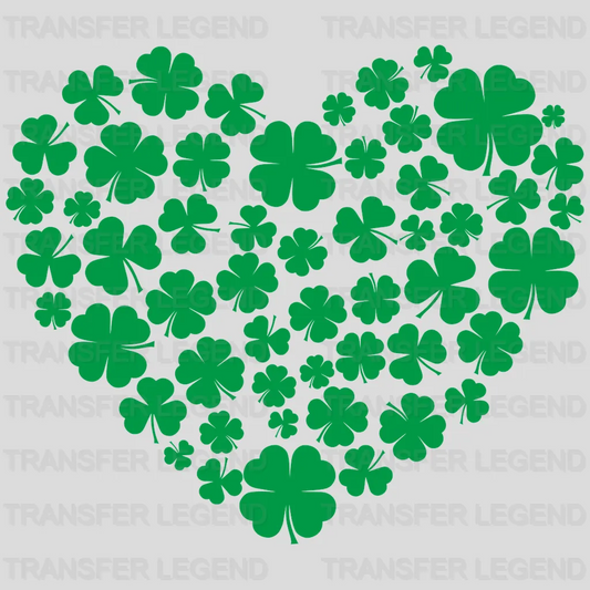 St. Patrick's Heart Shamrocks Design - DTF heat transfer - transferlegend