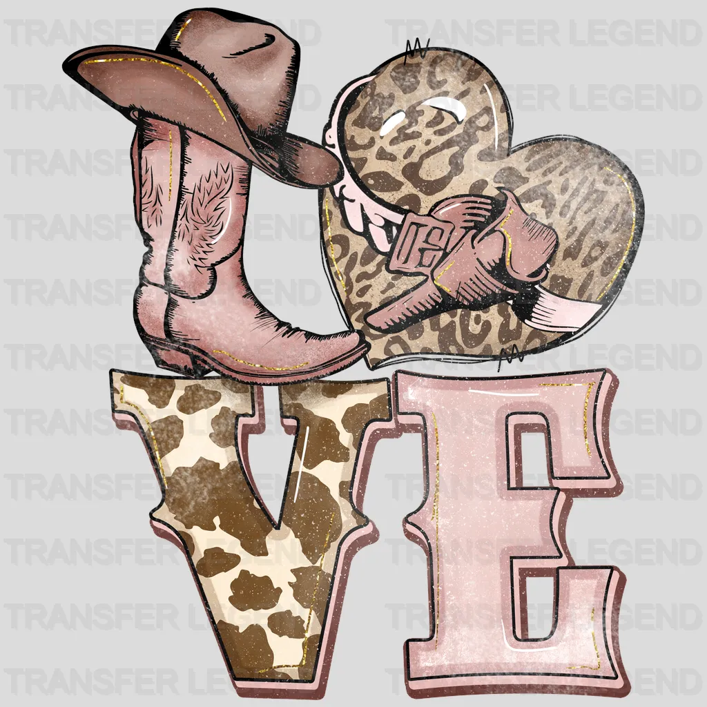 COWBOY BOOTS LOVE - DTF heat transfer - transferlegend