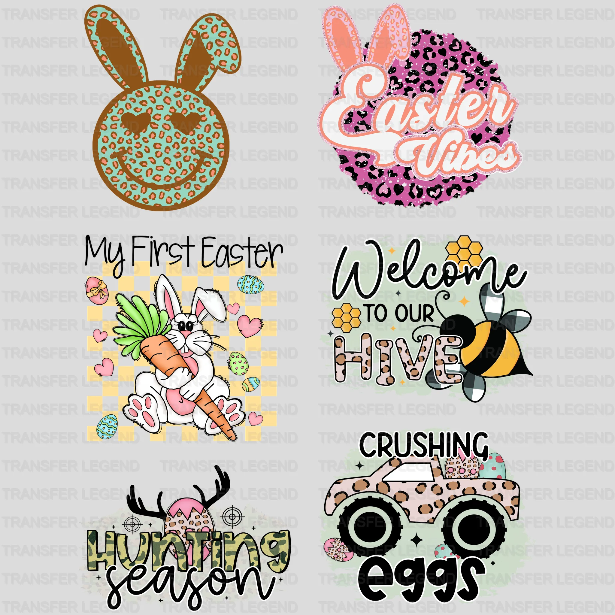 EASTER Premade Gang sheet - 6 PCS 10 INCH - transferlegend